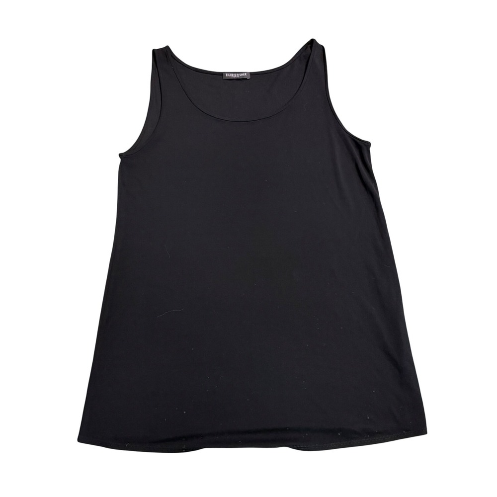 Eileen Fisher Minimalist Black Sleeveless Tank Top Tunic Size Medium